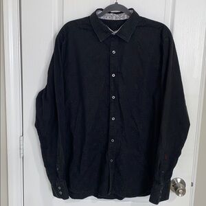 Robert Graham Jacquard Paisley Black Long Sleeve Button‎ Up Shirt 2XL